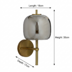 Proudome 3 Color Mode Smokey Glass LED Wall Light | Modern Gold Decorative Fixture - Image 7