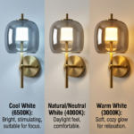 Proudome 3 Color Mode Smokey Glass LED Wall Light | Modern Gold Decorative Fixture - Image 4