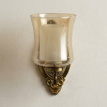 Proudome Amber Glass Wall Light with Antique Gold Finish for Elegant Interiors (Bulb Not Included) - Image 2