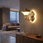 Proudome 3 Color Mode LED Wall Light with Acrylic Diffuser & Gold Finish - Image 3