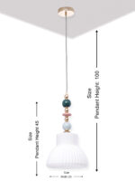 White Glass Hanging Lamp (Bulb Not Included) - Image 11