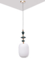 Oval Shape White Glass Pendant Light (Bulb Not Included) - Image 2