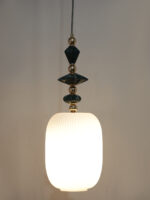 Oval Shape White Glass Pendant Light (Bulb Not Included) - Image 9