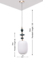 Oval Shape White Glass Pendant Light (Bulb Not Included) - Image 13