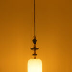 Oval Shape White Glass Pendant Light (Bulb Not Included)