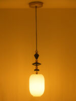 Oval Shape White Glass Pendant Light (Bulb Not Included)