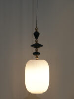 Oval Shape White Glass Pendant Light (Bulb Not Included) - Image 3