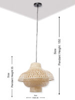Bamboo Wood Pendant Light (Bulb Not Included) - Image 9