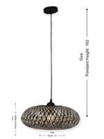 Bamboo Pendant Light (Bulb Not Included) - Image 9