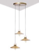 Amber Glass 3 Hanging Pendant Light - Image 2