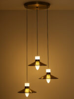Amber Glass 3 Hanging Pendant Light