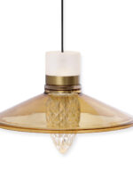Amber Glass 3 Hanging Pendant Light - Image 3