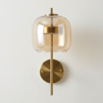 Proudome Amber Glass LED Wall Light with Gold Finish for Modern Luxury Interiors - Image 2