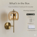 Proudome Amber Glass LED Wall Light with Gold Finish for Modern Luxury Interiors - Image 7