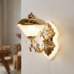 Proudome 3 Color Mode LED Wall Light with Acrylic Diffuser & Gold Finish