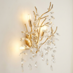 Proudome Crystal Hanging Wall Light | Luxury Gold Designer Wall Lamp | G9 Bulb Included - Image 4