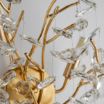 Proudome Crystal Hanging Wall Light | Luxury Gold Designer Wall Lamp | G9 Bulb Included - Image 5