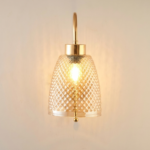 Proudome Gold Finish Textured Glass Wall Light | Decorative Indoor Wall Sconce | Bulb Not Included - Image 4