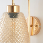 Proudome Gold Finish Textured Glass Wall Light | Decorative Indoor Wall Sconce | Bulb Not Included - Image 5