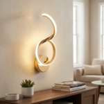 Proudome 3 Color Mode LED Wall Light | Modern Gold Finish Decorative Wall Lamp - Image 2