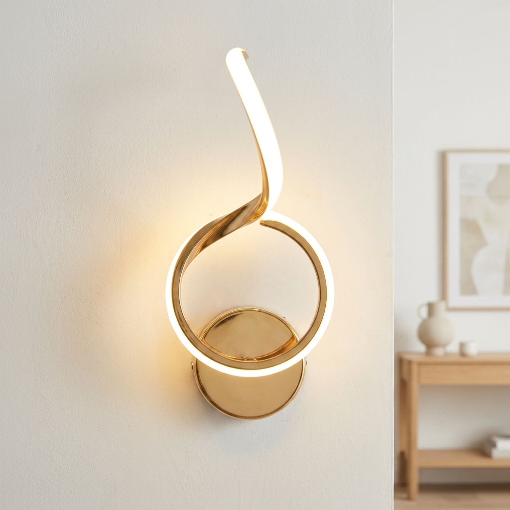 download - 2026-06-18T104805.691 Proudome 3 Color Mode LED Wall Light | Modern Gold Finish Decorative Wall Lamp - Image 1