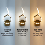 Proudome 3 Color Mode LED Wall Light | Modern Gold Finish Decorative Wall Lamp - Image 6