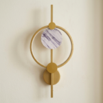 Proudome 3 Color Mode LED Wall Light | Modern Gold & Marble Accent Decorative Wall Lamp - Image 4