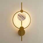 Proudome 3 Color Mode LED Wall Light | Modern Gold & Marble Accent Decorative Wall Lamp