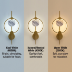 Proudome 3 Color Mode LED Wall Light | Modern Gold & Marble Accent Decorative Wall Lamp - Image 7