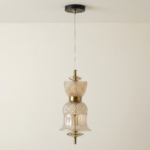 Proudome Amber Glass LED Pendant Light for Dining Room & Kitchen Island | Modern Decorative Hanging Lamp - Image 2