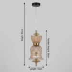 Proudome Amber Glass LED Pendant Light for Dining Room & Kitchen Island | Modern Decorative Hanging Lamp - Image 5