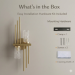 Proudome Modern Up & Down LED Wall Light with Acrylic Diffuser & Gold Finish - Image 7