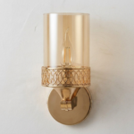 Proudome Amber Glass Wall Light – Luxury Gold Decorative Wall Lamp for Modern Interiors (Bulb Not Included) - Image 2