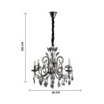 Metallic Black Chandelier With Crystals - Image 9