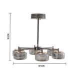 Inbuilt 3 in 1 LED Smokey Glass Chandelier - Image 11