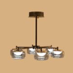 Inbuilt 3 in 1 LED Smokey Glass Chandelier - Image 3