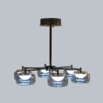 Inbuilt 3 in 1 LED Smokey Glass Chandelier - Image 4