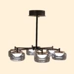 Inbuilt 3 in 1 LED Smokey Glass Chandelier - Image 5