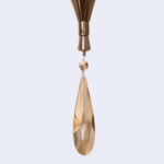 Glossy Black Chandelier With Hanging Crystals - Image 6