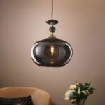 Smokey Glass Hanging Lamp (Bulb Not Included)
