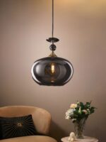 Smokey Glass Hanging Lamp (Bulb Not Included)