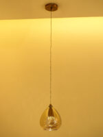 Amber Glass LED Hanging Lamp