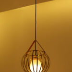 Amber Glass Hanging Light (Bulb Not Included)