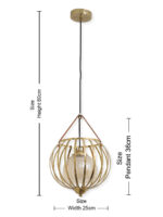 Amber Glass Hanging Light (Bulb Not Included) - Image 7