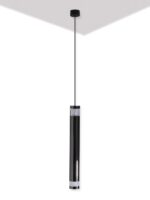 Black Finish LED Cylinder Pendant Light - Image 2