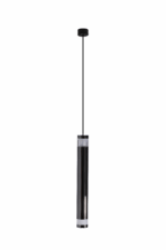 Black Finish LED Cylinder Pendant Light - Image 4