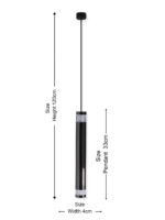 Black Finish LED Cylinder Pendant Light - Image 9