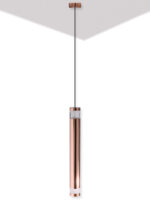 Rose Gold LED Cylinder Pendant Light - Image 2