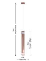 Rose Gold LED Cylinder Pendant Light - Image 11