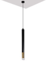 Black and Gold LED Cylinder Pendant Light - Image 2